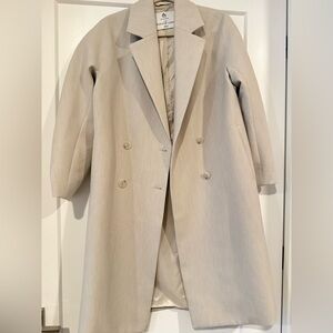 Babaton Cream Double-Breasted Trench Coat
